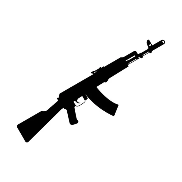 Gun Icon Isolated Machine Gun Firearms Submachine Gun Black Sign — ストックベクタ