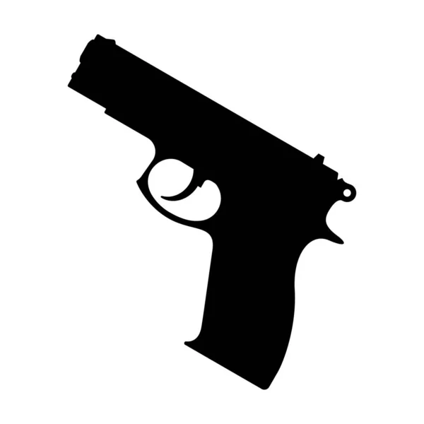 Ikona Pistole Ikona Pistole Izolována Černá Značka Zbraně Vektorová Ilustrace — Stockový vektor