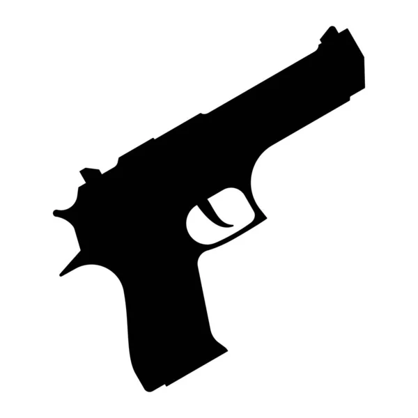 Pisztoly Ikon Kézifegyver Ikon Elkülönítve Fekete Fegyverjel Vektor Illusztráció Fegyver — Stock Vector