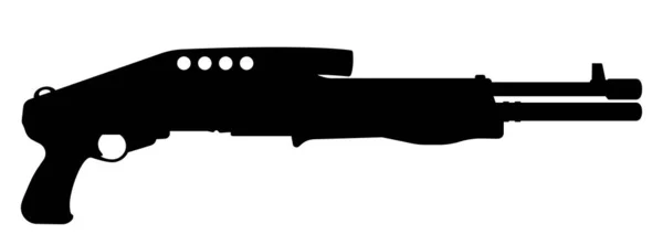 Піктограма Пістолета Ізольована Кулеметник Зброя Пістолет Кулемет Чорний Знак Векторні — стоковий вектор