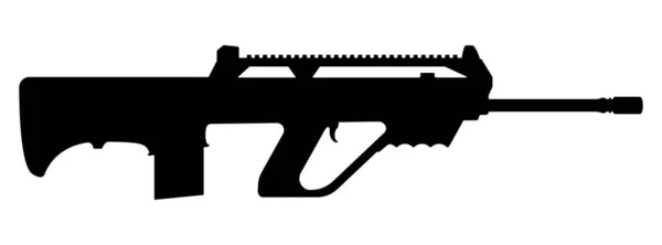 Icono Pistola Aislado Una Ametralladora Armas Fuego Signo Negro Metralleta — Vector de stock