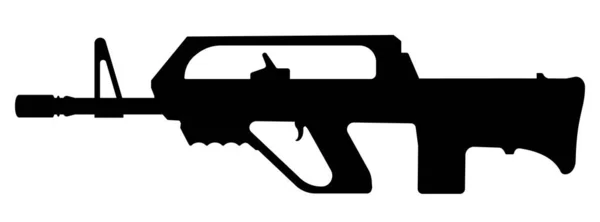 Fegyver Ikon Elszigetelve Géppuska Lőfegyverek Géppisztoly Fekete Jel Vektor Illusztráció — Stock Vector