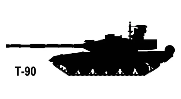 Char Combat Icône Réservoir Illustration Vectorielle Silhouette Réservoir — Image vectorielle