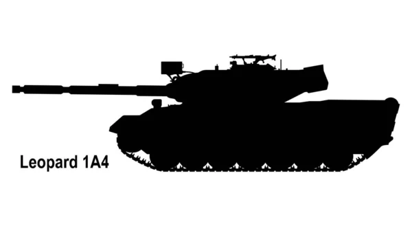 レオパード1戦車だ ヒョウ戦車のアイコン レトロな戦闘タンクレオパード1A4 ベクトルイラスト タンクシルエット — ストックベクタ