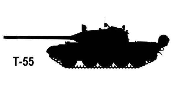 Tank Tempur Ikon Tank Vektor Ilustrasi Siluet Tank - Stok Vektor