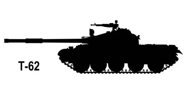 62战斗坦克 坦克图标 矢量图解 坦克轮廓 — 图库矢量图片