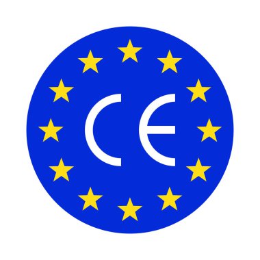 CE işareti sembolü. Vektör çizimi. Avrupa uygunluk sertifikası.