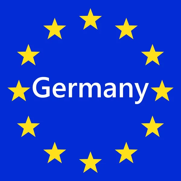 Flag European Union Germany Flag Country Border Sign Germany Vector — Vector de stock