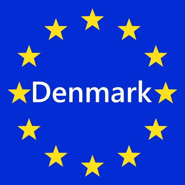 Flag European Union Denmark Flag Country Border Sign Denmark Vector — Vector de stock
