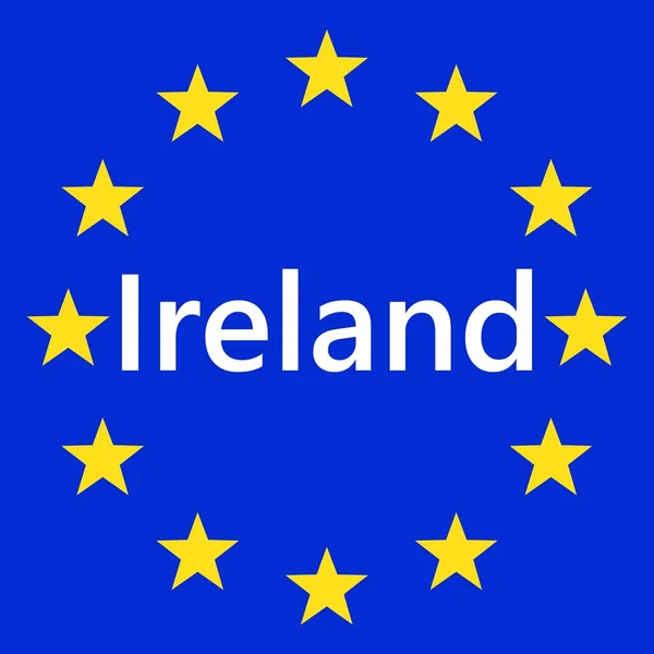 Флаг Европейского Союза Ирландией Флаг Граничный Знак Ирландии Векторная Иллюстрация — стоковый вектор