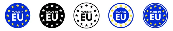 Made European Union Logo Vector Illustration Set Flag Icons —  Vetores de Stock