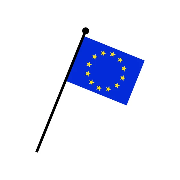Zászló Elszigetelve Európai Uniós Lobogó Vektor Illusztráció Lapos Ikon — Stock Vector