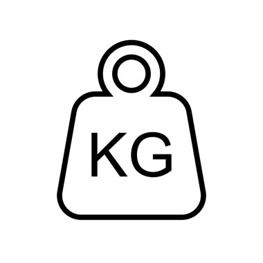 Weight icon. Kg weight logo. Kettlebell icon. Dumbbell symbol in flat style. Vector illustration.