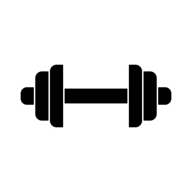 Mankafa simgesi. Spor salonu için dambıllar. Vektör çizimi. Siyah işaret tasarımı.