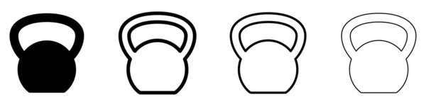 Ikona Wagi Logo Wagi Kilograma Ikony Kettlebella Zestaw Różnych Hantli — Wektor stockowy