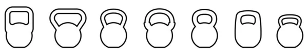 Kettlebell Symbol Set Aus Verschiedenen Kettlebell Vektorillustration Kettlebell Für Eine — Stockvektor