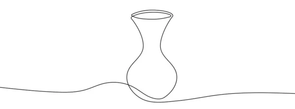 Continuous Line Drawing Vase One Line Drawing Background Vector Illustration — Stock Vector