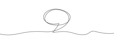 Konuşma baloncuğunun aralıksız çizimi. Bir çizgi arkaplan çiziyor. Vektör çizimi. Konuşma baloncuğunun doğrusal çizimi