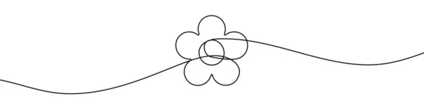 Continuous Line Drawing Flower Flower One Line Icon One Line — Stock Vector