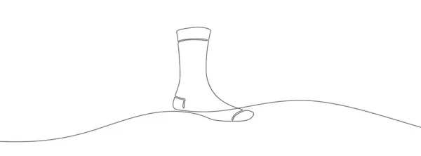Continuous Line Drawing Socks Socks One Line Icon One Line — Stock Vector