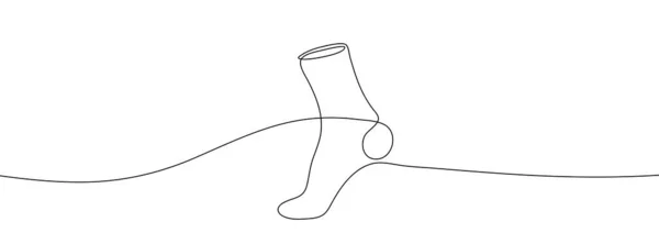 Continuous Line Drawing Socks Socks One Line Icon One Line — Stock Vector