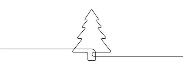 Karácsonyfa Vonal Háttér Egy Vonal Rajz Háttér Folyamatos Vonalrajza Karácsonyfa — Stock Vector
