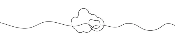 Dessin Linéaire Continu Nuage Icône Linéaire Cloud Fond Dessin Ligne — Image vectorielle