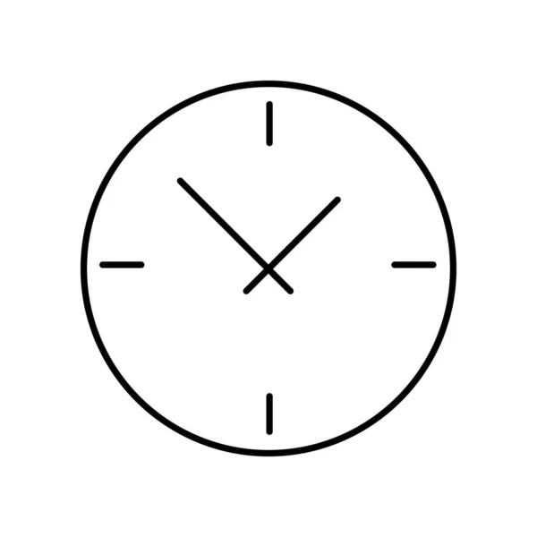 Clock Vector Icon Time Concept Vector Illustration Thin Line Icon — Archivo Imágenes Vectoriales