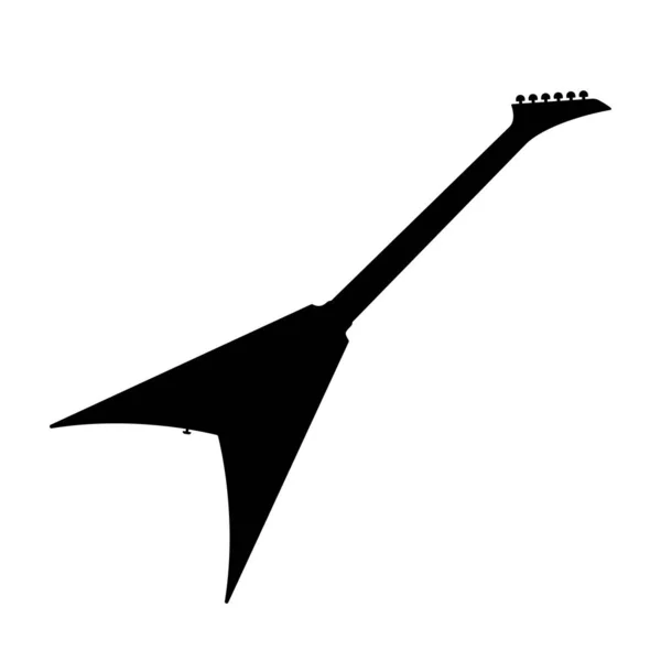Elektro Bas Gitar Ikonu Siyah Gitar Silueti Müzik Aleti Simgesi — Stok Vektör