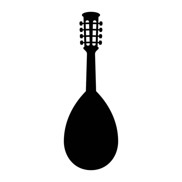 Ícone Mandolin Símbolo Bandolim Preto Isolado Ícone Instrumento Musical Ilustração — Vetor de Stock