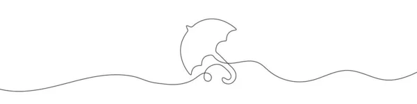 Непрерывный Рисунок Зонта Линейный Значок Зонтика Одна Линия Рисует Фон — стоковый вектор