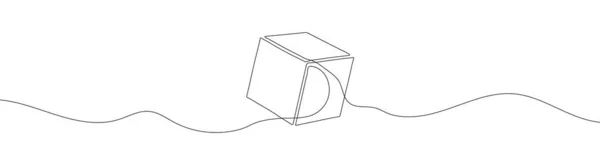 Dibujo Continuo Línea Del Icono Del Cubo Icono Lineal Del — Archivo Imágenes Vectoriales