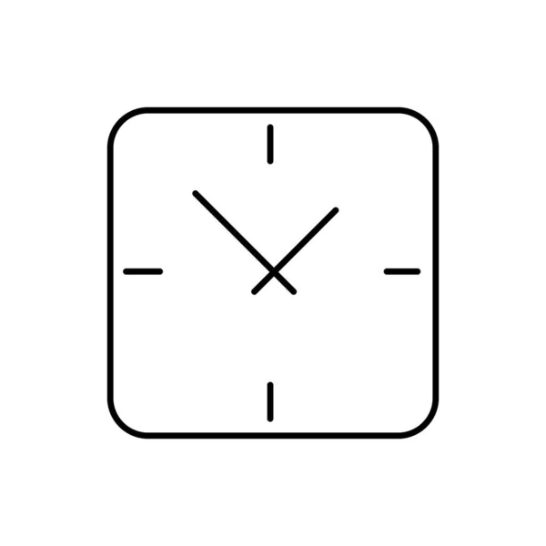 Clock Vector Icon Time Concept Vector Illustration Thin Line Icon — Vettoriale Stock