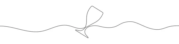 Безперервний Лінійний Малюнок Келиха Вина Винний Скляний Лінійний Значок Тло — стоковий вектор