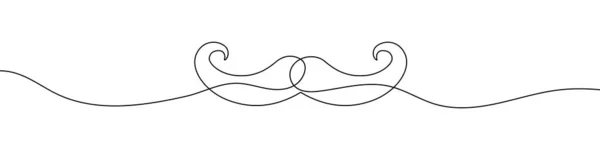 Fond Linéaire Moustache Dessin Continu Une Moustache Illustration Vectorielle Icône — Image vectorielle