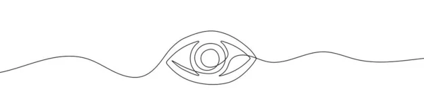眼睛的线形背景 一个连续的人眼线条画 矢量图解 眼睛图标隔离 — 图库矢量图片
