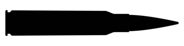Icona Del Proiettile Isolata Cartuccia Munizioni Militari Proiettile Silhouette Patrono — Vettoriale Stock