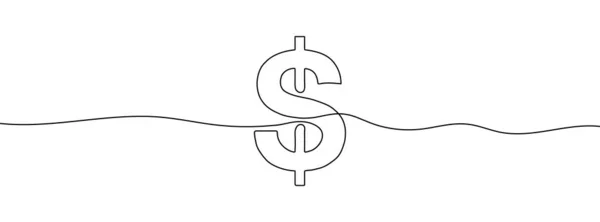 Linear Background Dollar Sign One Continuous Line Drawing Dollar Sign – Stock-vektor