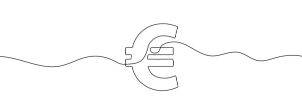 Single Continuous Line Drawing Euro Currency One Continuous Line Euro — Stock Vector