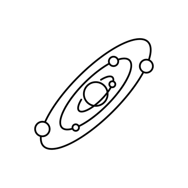 太陽系のアイコン 太陽系の黒いアイコン ベクトルイラスト 直線太陽系アイコン分離 — ストックベクタ