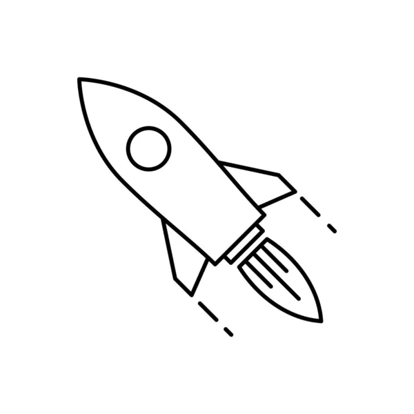 Shuttle Icon Black Icon Spaceship Vector Illustration Linear Icon Rocket — Stock Vector