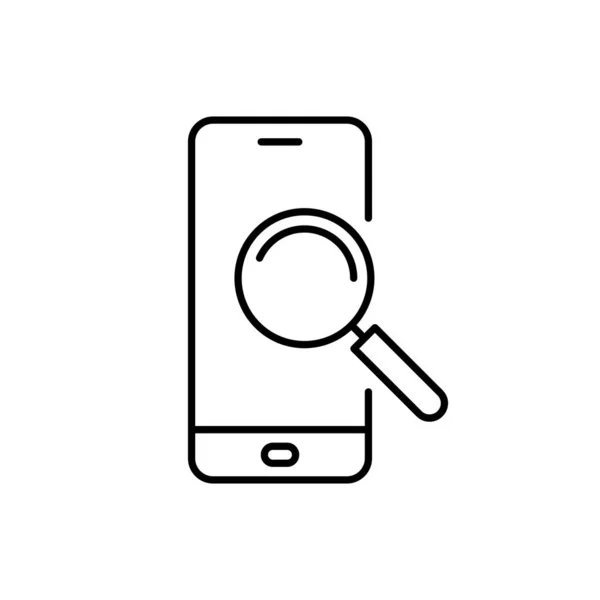 Telefon Symbol Suchbegriff Schwarzes Symbol Vektorillustration Lineare Ikone Des Smartphones — Stockvektor