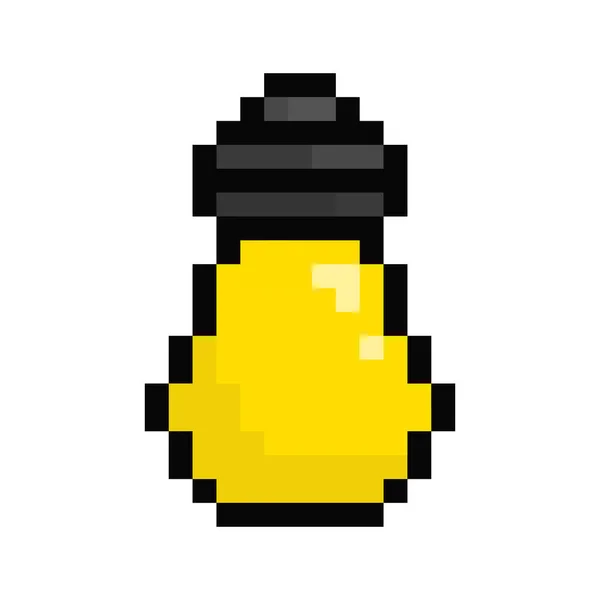 Icono Bombilla Pixelada Lindo Icono Bombilla Aislado Ilustración Vectorial Pixel — Archivo Imágenes Vectoriales