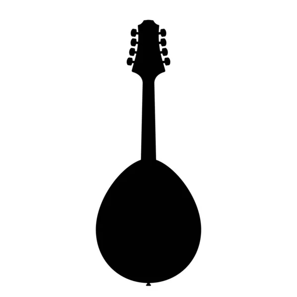 Icono Mandolín Símbolo Mandolina Negra Aislado Icono Del Instrumento Musical — Archivo Imágenes Vectoriales