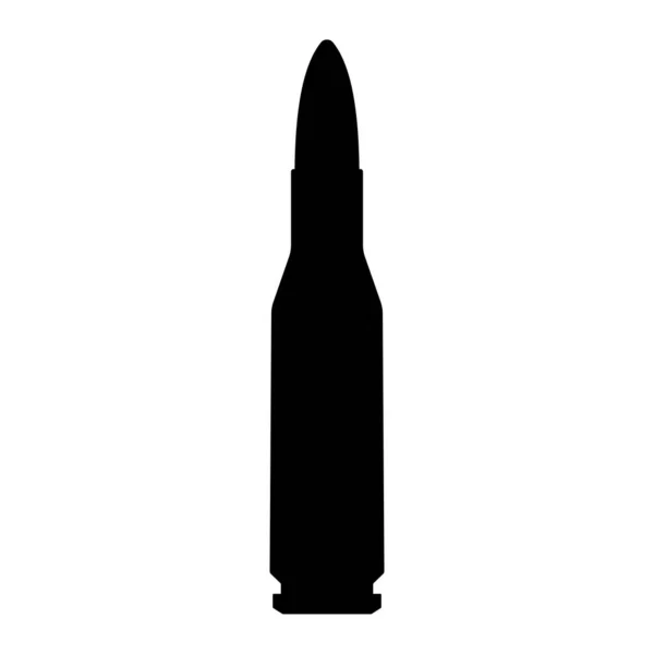 Icône Balle Isolée Signe Cartouche Munitions Militaires Silhouette Balle Patron — Image vectorielle