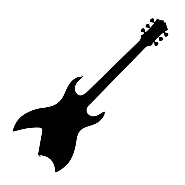 Ícone Guitarra Baixo Elétrico Silhueta Preta Guitarra Ícone Instrumento Música —  Vetores de Stock