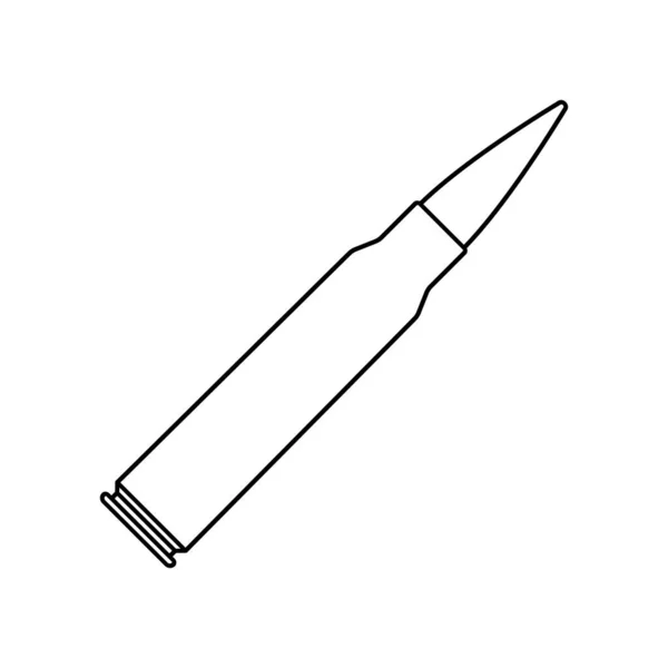 Значок Кулі Піктограма Картриджа Лінійній Конструкції Збройні Боєприпаси Куля Або — стоковий вектор