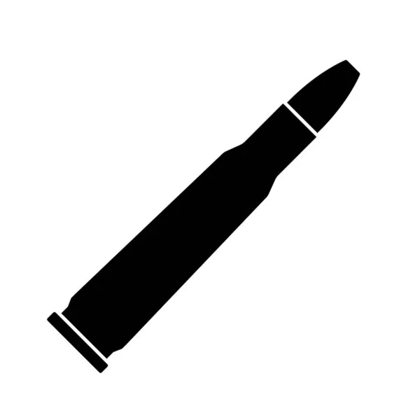 Ikona Kuli Odizolowana Znak Naboju Wojskowa Amunicja Kula Lub Sylwetka — Wektor stockowy