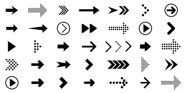 Arrows Set Different Arrows Black Arrow Vector Illustration — Vector de stock