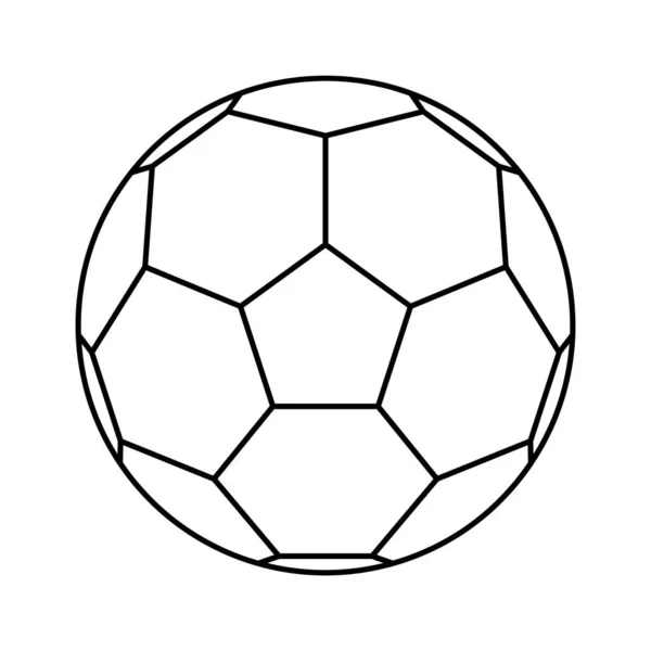 Soccer Ball Lineare Ikone Fußball Ikone Isoliert Fußballsymbole Abbildung Schwarzer — Stockvektor